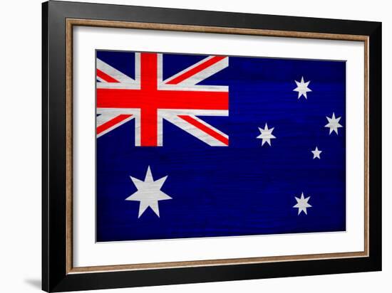 Australia Flag Design with Wood Patterning - Flags of the World Series-Philippe Hugonnard-Framed Art Print