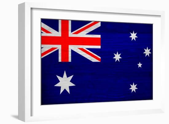 Australia Flag Design with Wood Patterning - Flags of the World Series-Philippe Hugonnard-Framed Art Print