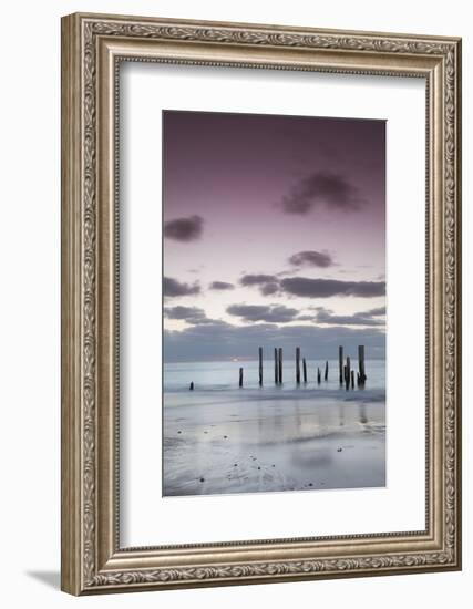 Australia, Fleurieu Peninsula, Port Willunga, Old Jetty, Dusk-Walter Bibikow-Framed Photographic Print