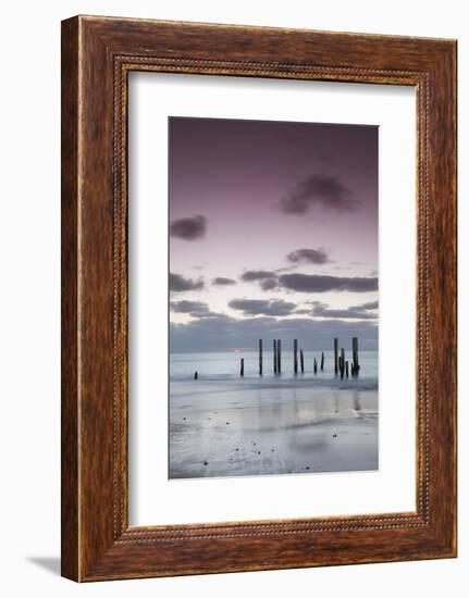 Australia, Fleurieu Peninsula, Port Willunga, Old Jetty, Dusk-Walter Bibikow-Framed Photographic Print