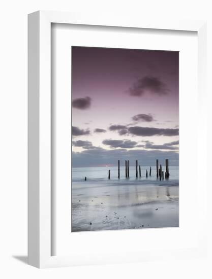 Australia, Fleurieu Peninsula, Port Willunga, Old Jetty, Dusk-Walter Bibikow-Framed Photographic Print