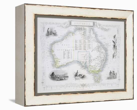 Australia, from a Series of World Maps, c.1850-John Rapkin-Framed Premier Image Canvas