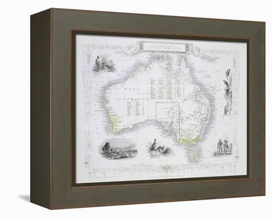 Australia, from a Series of World Maps, c.1850-John Rapkin-Framed Premier Image Canvas