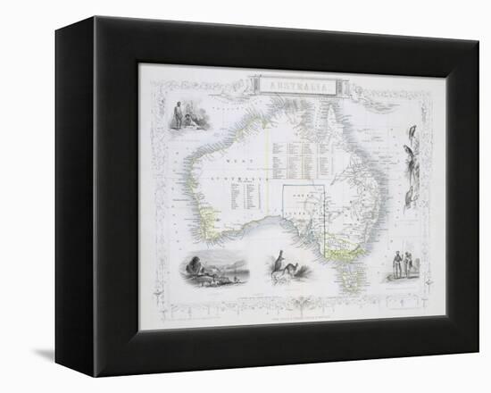 Australia, from a Series of World Maps, c.1850-John Rapkin-Framed Premier Image Canvas