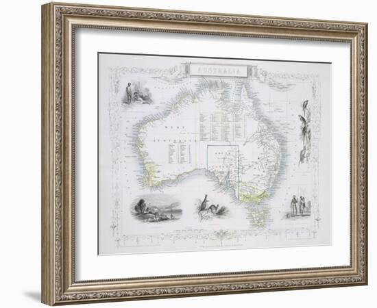 Australia, from a Series of World Maps, c.1850-John Rapkin-Framed Giclee Print