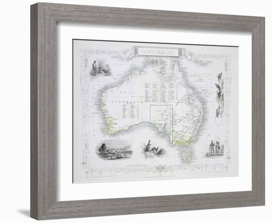 Australia, from a Series of World Maps, c.1850-John Rapkin-Framed Giclee Print