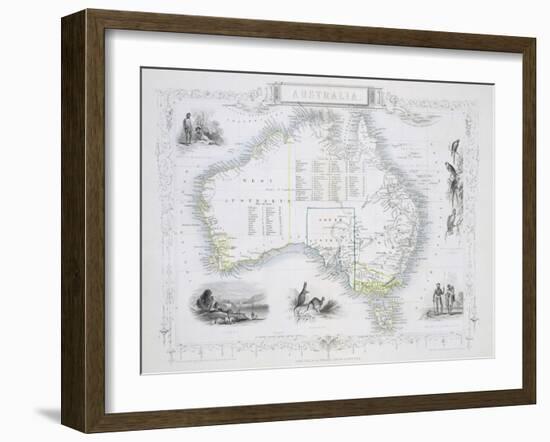 Australia, from a Series of World Maps, c.1850-John Rapkin-Framed Giclee Print