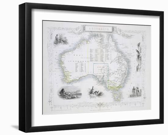 Australia, from a Series of World Maps, c.1850-John Rapkin-Framed Giclee Print