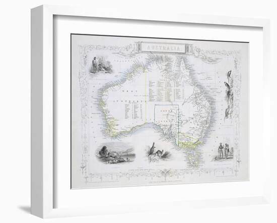 Australia, from a Series of World Maps, c.1850-John Rapkin-Framed Giclee Print