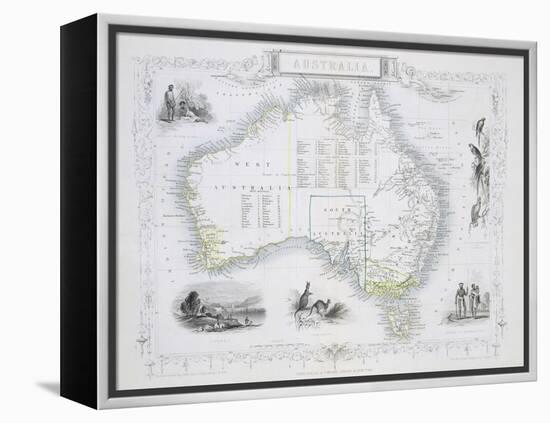 Australia, from a Series of World Maps, c.1850-John Rapkin-Framed Premier Image Canvas