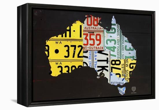 Australia License Plate Map-Design Turnpike-Framed Premier Image Canvas