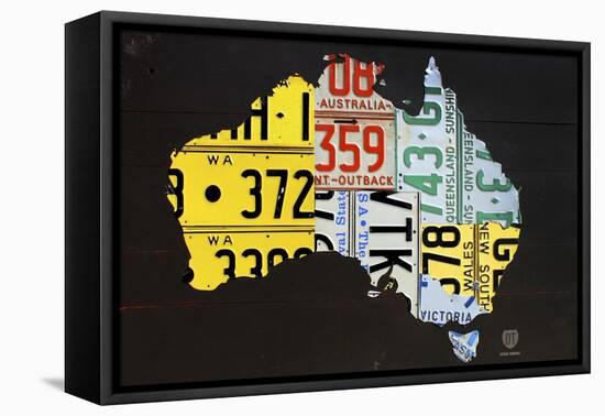 Australia License Plate Map-Design Turnpike-Framed Premier Image Canvas