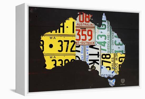 Australia License Plate Map-Design Turnpike-Framed Premier Image Canvas