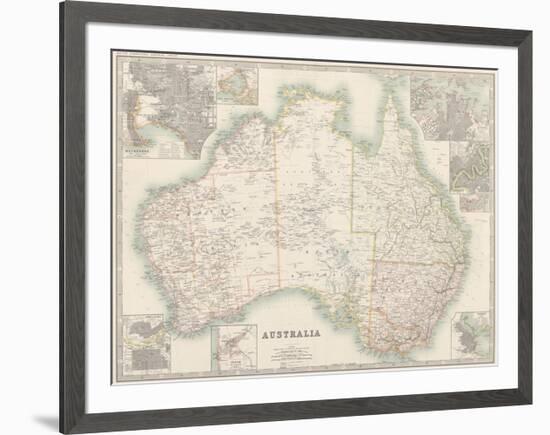 Australia Map 1880-Keith Johnston-Framed Premium Giclee Print