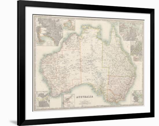 Australia Map 1880-Keith Johnston-Framed Premium Giclee Print