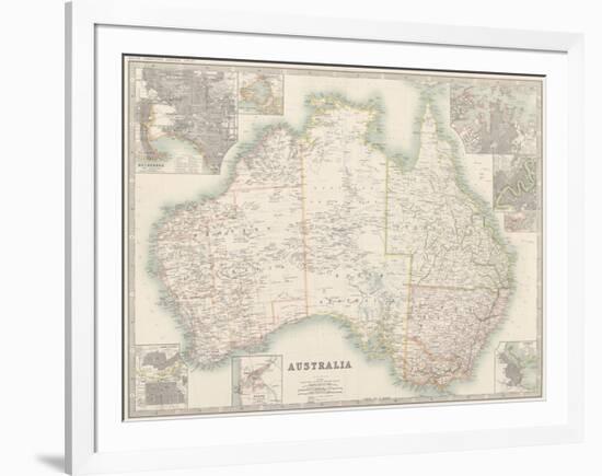 Australia Map 1880-Keith Johnston-Framed Premium Giclee Print