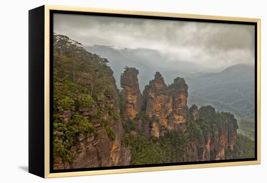 Australia, New South Wales, Blue Mountains, Echo Point, Three Sisters-Rona Schwarz-Framed Premier Image Canvas