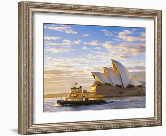 Australia, New South Wales, Sydney, Sydney Opera House, Boat Infront of Opera House-Shaun Egan-Framed Photographic Print