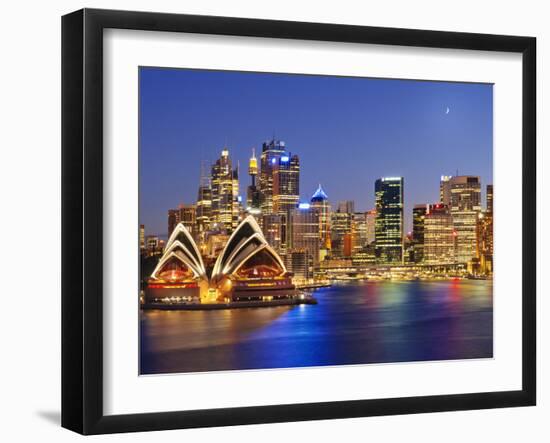 Australia, New South Wales, Sydney, Sydney Opera House, City Skyline at Dusk-Shaun Egan-Framed Photographic Print