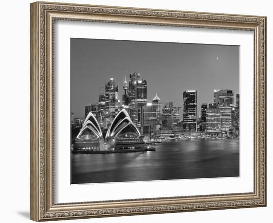 Australia, New South Wales, Sydney, Sydney Opera House, City Skyline at Dusk-Shaun Egan-Framed Photographic Print