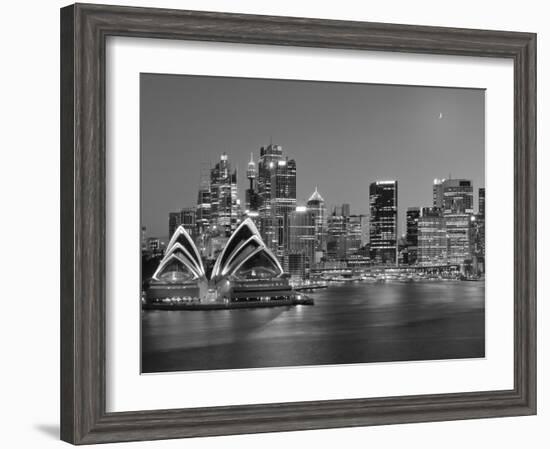 Australia, New South Wales, Sydney, Sydney Opera House, City Skyline at Dusk-Shaun Egan-Framed Photographic Print