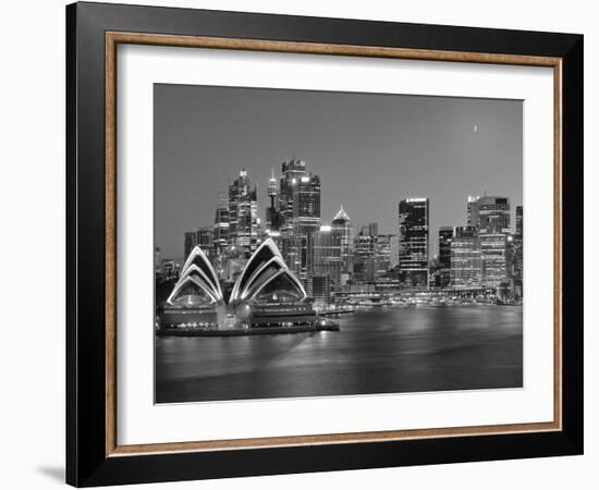 Australia, New South Wales, Sydney, Sydney Opera House, City Skyline at Dusk-Shaun Egan-Framed Photographic Print