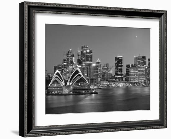 Australia, New South Wales, Sydney, Sydney Opera House, City Skyline at Dusk-Shaun Egan-Framed Photographic Print