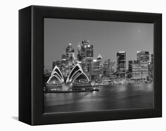 Australia, New South Wales, Sydney, Sydney Opera House, City Skyline at Dusk-Shaun Egan-Framed Premier Image Canvas