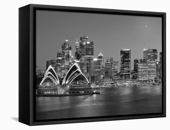 Australia, New South Wales, Sydney, Sydney Opera House, City Skyline at Dusk-Shaun Egan-Framed Premier Image Canvas