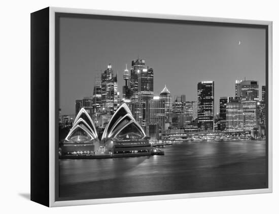 Australia, New South Wales, Sydney, Sydney Opera House, City Skyline at Dusk-Shaun Egan-Framed Premier Image Canvas