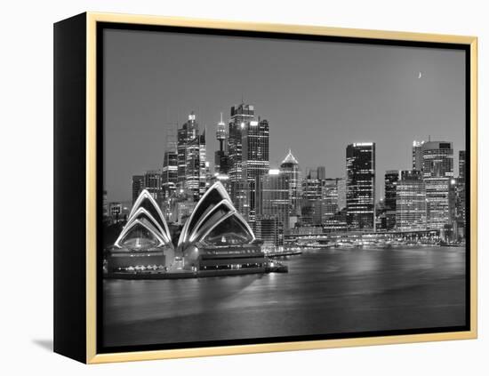Australia, New South Wales, Sydney, Sydney Opera House, City Skyline at Dusk-Shaun Egan-Framed Premier Image Canvas