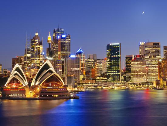 Australia New South Wales Sydney Sydney Opera House City Skyline At Dusk Photographic Print Shaun Egan Art Com