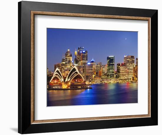 Australia, New South Wales, Sydney, Sydney Opera House, City Skyline at Dusk-Shaun Egan-Framed Photographic Print