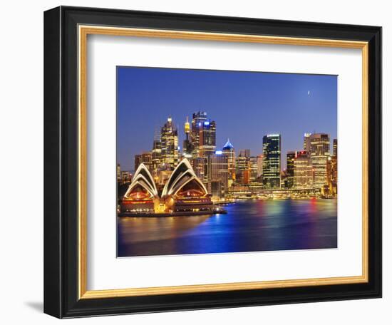 Australia, New South Wales, Sydney, Sydney Opera House, City Skyline at Dusk-Shaun Egan-Framed Photographic Print