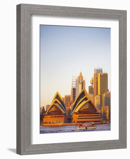 Australia, New South Wales, Sydney, Sydney Opera House, Passenger Ferry Passing Opera House-Shaun Egan-Framed Photographic Print