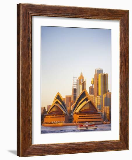 Australia, New South Wales, Sydney, Sydney Opera House, Passenger Ferry Passing Opera House-Shaun Egan-Framed Photographic Print