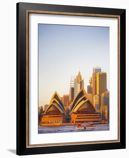 Australia, New South Wales, Sydney, Sydney Opera House, Passenger Ferry Passing Opera House-Shaun Egan-Framed Photographic Print