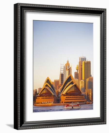 Australia, New South Wales, Sydney, Sydney Opera House, Passenger Ferry Passing Opera House-Shaun Egan-Framed Photographic Print