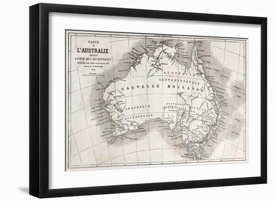 Australia Old Map-marzolino-Framed Art Print