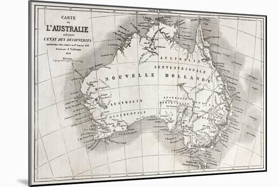 Australia Old Map-marzolino-Mounted Art Print