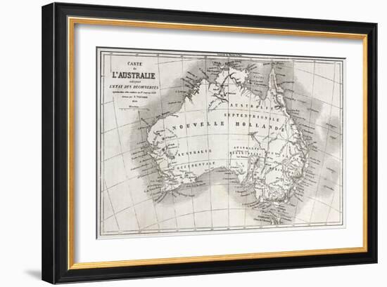 Australia Old Map-marzolino-Framed Art Print