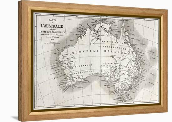 Australia Old Map-marzolino-Framed Stretched Canvas