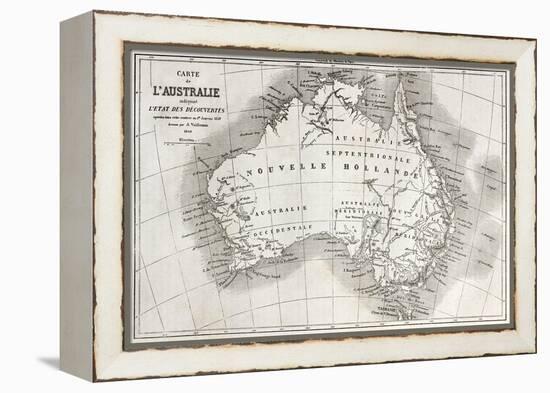 Australia Old Map-marzolino-Framed Stretched Canvas