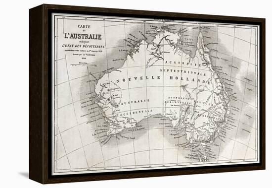 Australia Old Map-marzolino-Framed Stretched Canvas