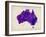 Australia Paint Splashes Map-Michael Tompsett-Framed Art Print