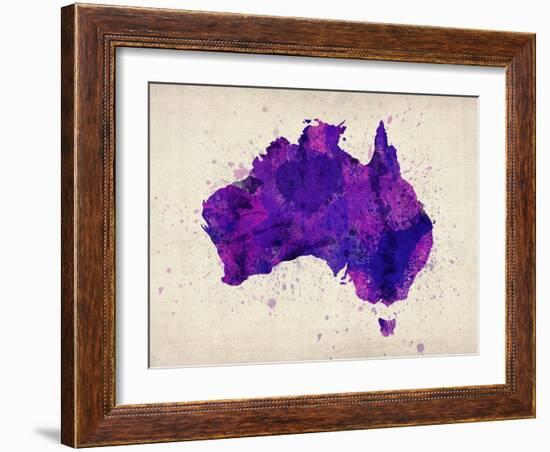 Australia Paint Splashes Map-Michael Tompsett-Framed Art Print