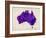 Australia Paint Splashes Map-Michael Tompsett-Framed Art Print