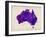 Australia Paint Splashes Map-Michael Tompsett-Framed Art Print