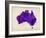 Australia Paint Splashes Map-Michael Tompsett-Framed Art Print