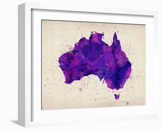 Australia Paint Splashes Map-Michael Tompsett-Framed Art Print